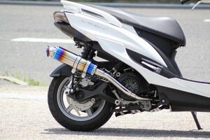 HMS ヤマハ シグナスX 4型 5型 SR SEA5J SED8J バイクマフラー SSB ステンレス ブルーカラー マフラー カスタム パーツ V-201-025