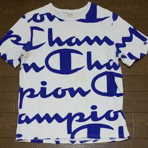 Champion 総柄ロゴTシャツ　　M C-2426