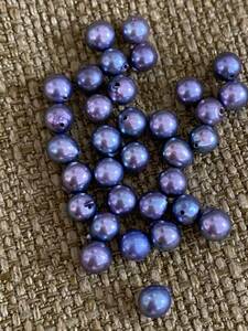 珍しい黒系 本真珠 ブラックブルー 約5.5～6ｍｍ以１個玉 ばら売り　送料基本無料