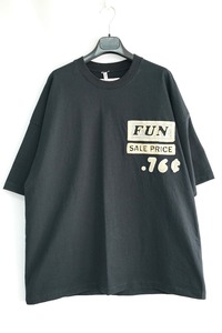 JIL SANDER ジルサンダー Tシャツ ブラック FUN SALE PRICE .76￠ 胸刺繍 カットソー XLサイズ コットン100%