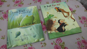 子供英語　「A Ball for All」　「　The Litte Tad Grows Up」　CD付き絵本2冊、ハードカバー　英語絵本
