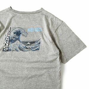 希少 80s Archive KENZO JEANS 北斎 浮世絵 プリント Tシャツ F 半袖 メンズ トップス アーカイブ ヴィンテージ ケンゾー 日本製 90s