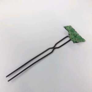 * is 4057H* green color natural stone ..? jade?... design . ornamental hairpin Japanese clothes hair ornament * postage included *