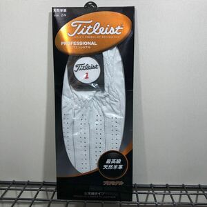 Titleist タイトリスト PROFESSIONAL プロフェッショナル グローブ ホワイト 左手用　24cm TG77 WT 天然羊革　全天候タイプ　2021年製