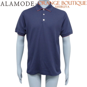 HERMES( Hermes ) Serie кнопка рубашка-поло темно-синий темно-синий orange хлопок полиэстер tops короткий рукав мужской 40802100145[ a la mode ]