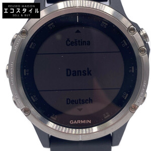 【美品/1円】 GARMIN ガーミン FENIX 5PLUS マルチスポーツ GPSスマートウォッチ 海外モデル 腕時計 ブラック メンズ