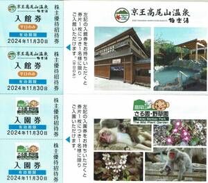 * capital . electro- iron stockholder complimentary ticket * Takao mountain hot spring etc. 1 pcs. 