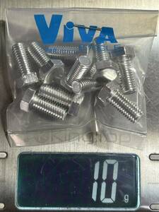 送料込み 未使用 VIVA アルミ軽量パーツ『アルミボルト10本セット M5×12mm』軽合金(画像が全て)重量1本1g ビンテージ 8mmスパナ対応
