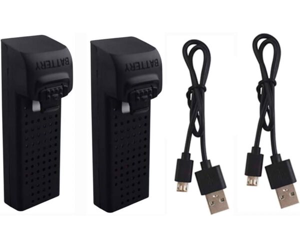 2PCS 3.7V 500mah リチウム電池 + USB充電ケーブル UDI U61 U61W A30 A30W に適応