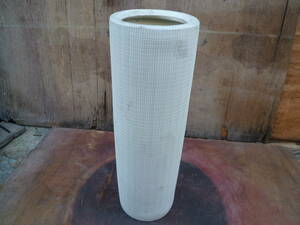 M6363 花器 陶器製 モダン IKEA 高さ47cm 横幅15cm 汚れあり（3106) 