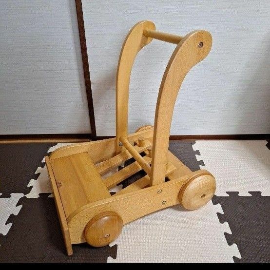 美品　木製　 手押し車　 カタカタ　 ベビーウォーカー　 玩具