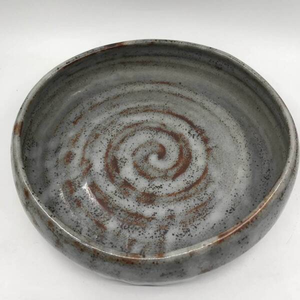 陶器 花器 花瓶 生花 直径約28cm 深さ約7cm 昭和レトロ インテリア ★K1540T