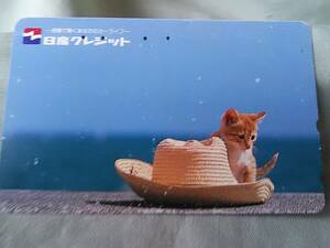 使用済み　テレカ　子猫と帽子　日産クレジット　＜110-011＞50度数