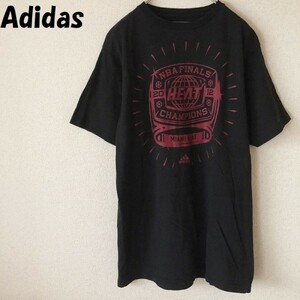 【人気】Adidas/アディダス 2012年 NBA FINALS Miami Heat プリントTシャツ ブラック サイズM/2430