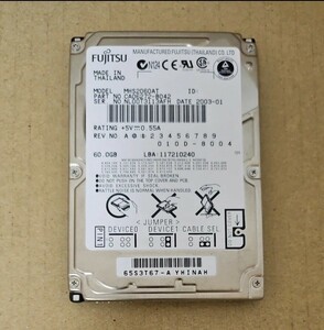 FUJITSU 2.5インチ IDE HDD 60GB