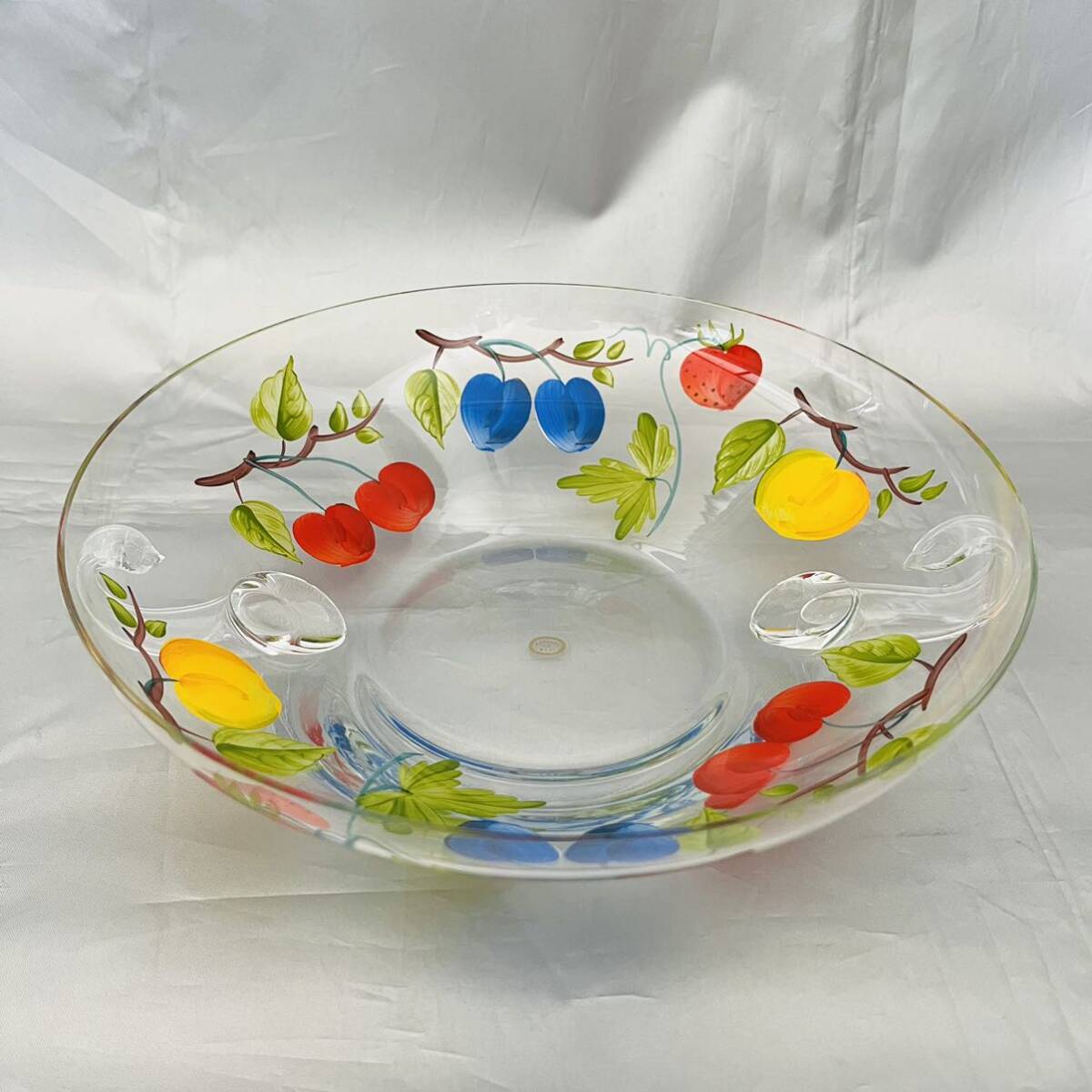 ガラス 小皿 フリル 金付 13cm