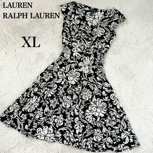 【美品】ローレンラルフローレン ワンピース　花柄　大きいサイズ　XL LAUREN RALPH LAUREN