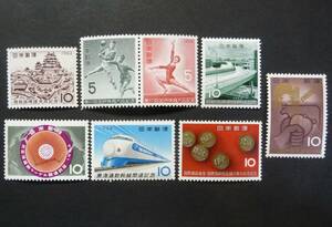 1964年発行記念切手8種 未使用NH