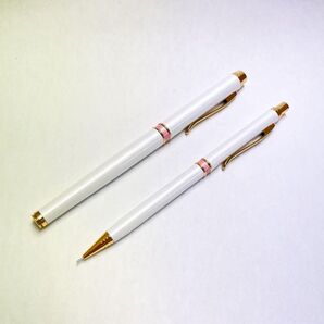 万年筆&シャープペンシルのセット ホワイトxピンク