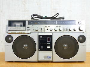 AIWA Aiwa CS-J77 large radio-cassette 2 band stereo DSL radio-cassette audio equipment that time thing * electrification OK Junk @120(5)