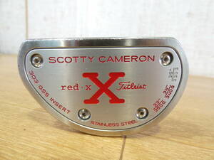 ■タイトリスト SCOTTY CAMERON スコッティキャメロン パター レフティー 左利き red.x 35インチ ヘッドカバー付き 現状品＠120(05)