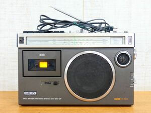 SONY Sony CF-1980II cassette recorder 3 band FM/SW/MW radio-cassette that time thing audio equipment * electrification OK Junk @100(5)