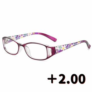  farsighted glasses floral print sini Agras stylish & blue light cut +2.00 purple 