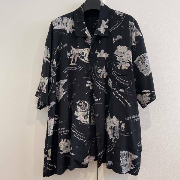 Porter Classic ALOHA SHIRT SKATEBOARDING ポータークラシック　アロハシャツ　スケートボーディング　サイズL ブラック　黒