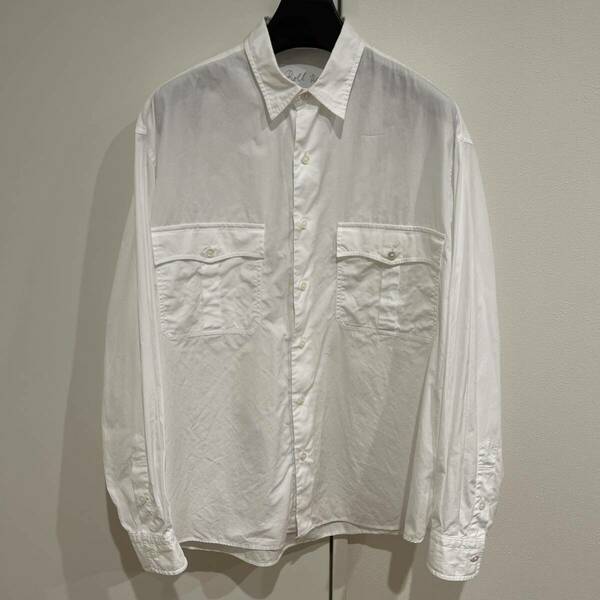ポータークラシック　ロールアップシャツ　ホワイト　L コットンブロード　白　porter classic