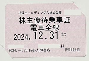 相鉄ホールディングス 相鉄 相模鉄道 株主優待乗車証 電車全線 定期型　女性名義 　2024年12月31日 [ゆうパケット(ポスト)送料無料】 