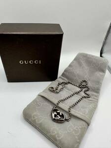 0[500 иен старт ] Gucci GUCCI аксессуары ювелирные изделия колье серебряный 925 locking Heart мяч цепь подвеска с ящиком 