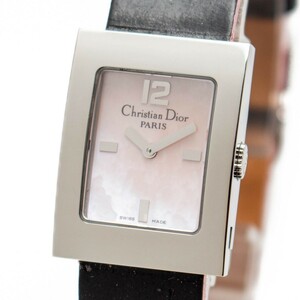 1000円スタート Christian Dior マリス D78-109 レディース腕時計 ピンクシェル文字盤 クリスチャンディオール