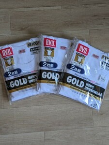 BVD GOLD UNDERWEAR 　丸首　半袖Tシャツ　Lサイズ　白　2枚組３セット　計6枚