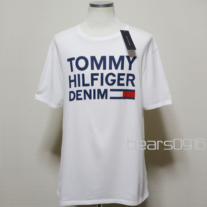 新品アメリカ購入品 TOMMY HILFIGER トミーフィルフィガー デカロゴプリント 半袖Ｔシャツ 白L