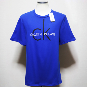 新品アメリカ購入品 CALVIN KLEIN JEANS カルバンクライン ロゴプリント 半袖Ｔシャツ 青L