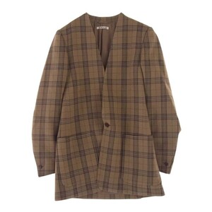 AURALEE オーラリー 19AW A9AJ05SC WOOL SERGE CHECK NO COLLAR JACKET ウール サージ チェック ノーカラー ジャケット【美品】【中古】