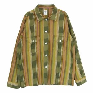 サウスツーウエストエイト SOUTH2 WEST8 GL831 Smokey Shirt Cotton Cloth Ikat Pattern エスニック マルチストライプ 長袖 シャツ【中古】