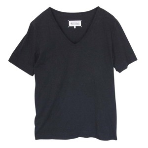 MAISON MARGIELA メゾンマルジェラ 18AW S50GC0517 ダメージ加工 Vネック 半袖 Tシャツ カットソー ブラック系 48【中古】