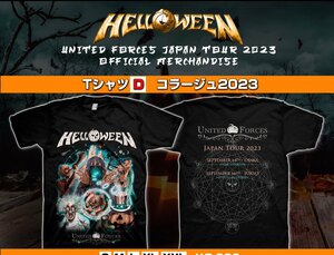 XLサイズ　新品未開封　Helloween ハロウィン　2023 武道館　ジャパンツアー　コラージュ　Tシャツ 　D柄　送料185円