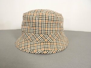 美品　DAKS E1(ダックス イーワン) チェック　ハット　帽子　M 56.5cm　送料185円