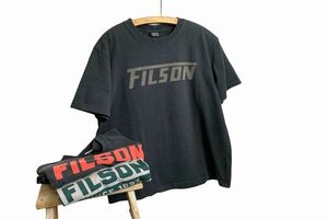 グッドプリントUSA製アメリカ製FILSONフィルソンロゴプリントTシャツMフェードブラック墨黒アメカジワークアウトドアオールコットンh23668