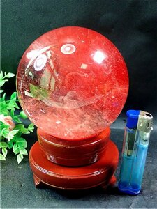 108mm 1596g супер красивый * красный кристалл круг шар 179E1-60E07D
