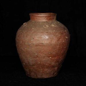 時代　古備前　花入　花瓶　花器　壺　古作　骨董　古美術　古陶磁　直しあり　（Q51）