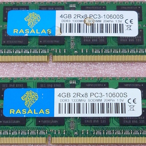 ＠RASALAS(samsung) M471B5273CH0-CH9 2枚セット - PC3-10600S/DDR3-1333 204Pin DDR3 S.O.DIMM 8GB(4GB x2) 動作品