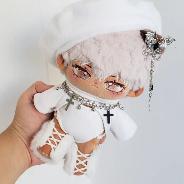 ぬいぐるみ服20cm 着せ替え ぬい服 ぬい活 ホワイト 個性的