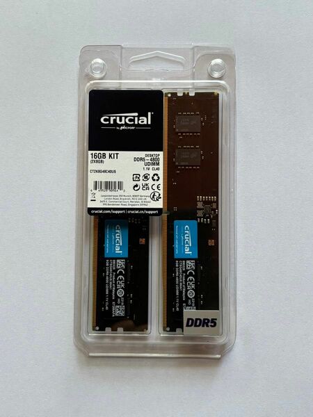 crucial CT2K8G48C40U5 DDR5 PC5-38400 (DDR5-4800) 8GB 2枚組 16GB