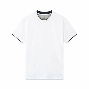 送料無料　ブルネロクチネリ　BRUNELLO CUCINELLI メンズ　Tシャツ　フェイクレイヤード　丸首　無地　48-56　サイズ選択可能　4071