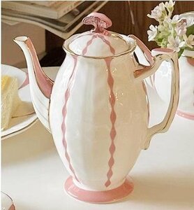 Aynsley エインズレイ　イギリス　洋食器　茶器　蝴蝶柄　蝶々　コーヒーポット　お祝い　プレゼント　ピンク　bc346