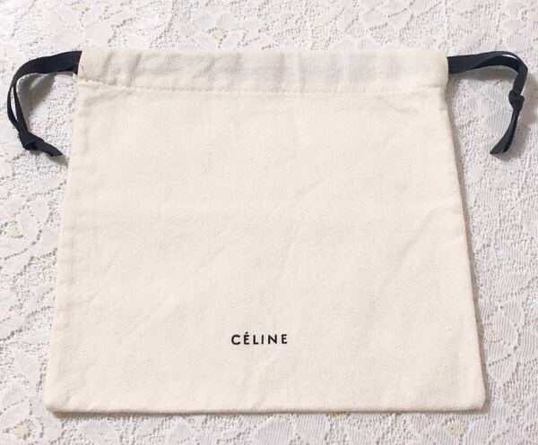 セリーヌ「CELINE」小物用保存袋 現行 (3566) 正規品 付属品 内袋 布袋 巾着袋 財布用保存袋 巾着ポーチ
