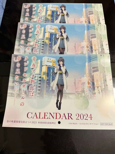 青春ブタ野郎シリーズ 冬の秋葉原電気街まつり 2024カレンダー 3セット
